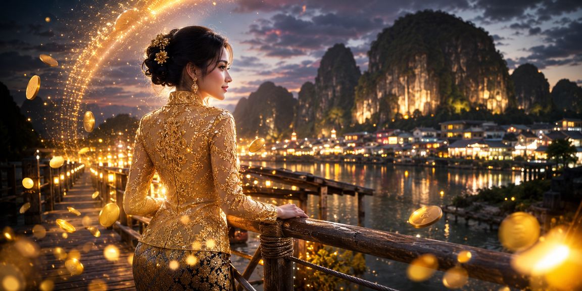 Suasana kasino bertema Malaysia dengan permainan roulette dan pakaian tradisional kebaya